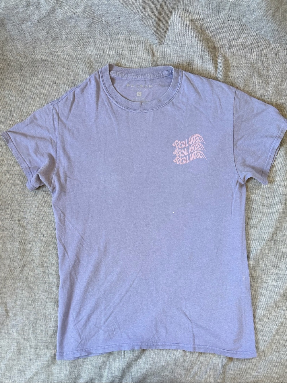 PacSun Lavender Crew Neck Tee with Subtle Logo